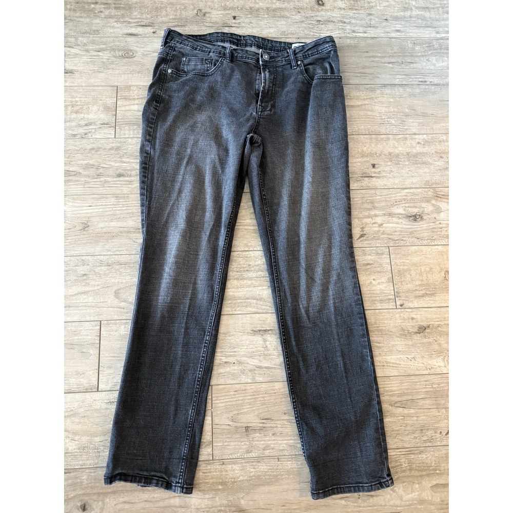 Buffalo David Bitton Jackson Jeans 38x34 Straight Stretch Gray Black Denim READ